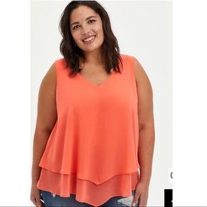 Torrid double layer chiffon sleeveless top NWT